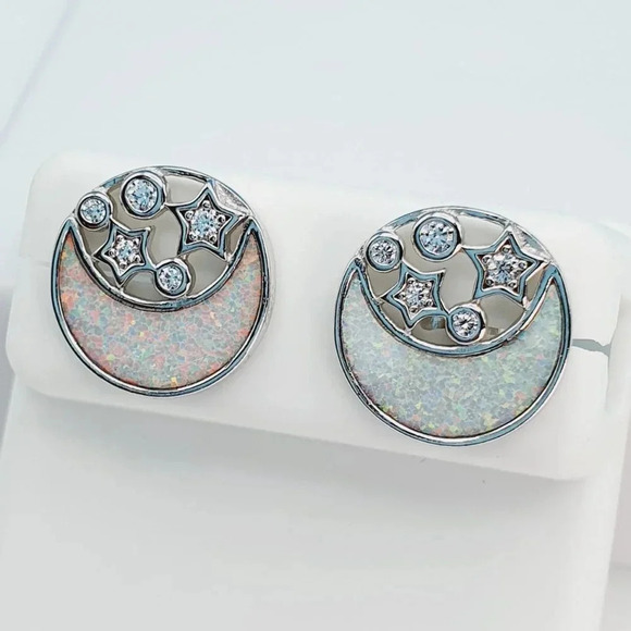 925 Sterling Silver Cubic Zirconia Earrings, U19254795 - Picture 1 of 11